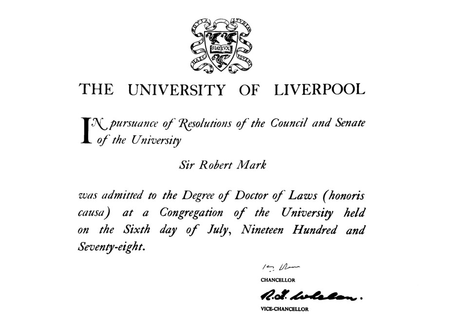 liverpool uni - doctor of laws